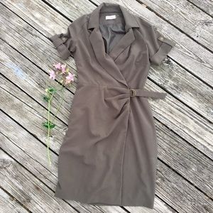 Calvin Klein military green wrap dress
